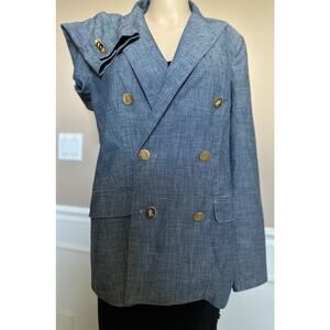Lauren Ralph Lauren Women’s Blue Cotton Blazer Jacket Size 6 US NWT $225